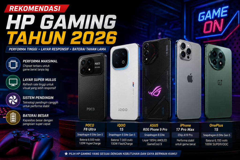 Rekomendasi HP Gaming Tahun 2026: Pilihan Terbaik untuk Main Game Berat