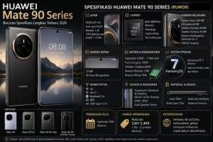 Spesifikasi Huawei Mate 90 Series: Bocoran Kamera, Chipset, Baterai, dan Harga