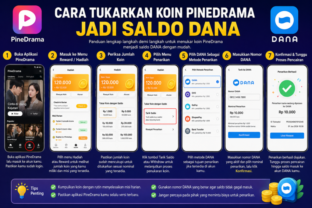 Cara Tukarkan Koin PineDrama Jadi Saldo DANA