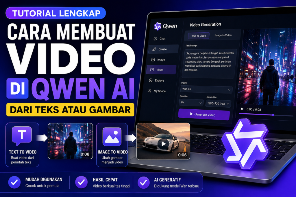 cara membuat video di Qwen AI