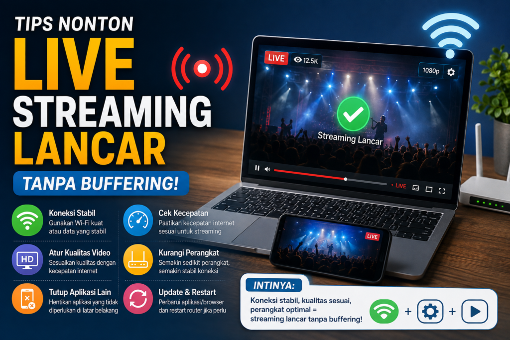 Tips Nonton Live Streaming Lancar Tanpa Buffering dan Kualitas HD