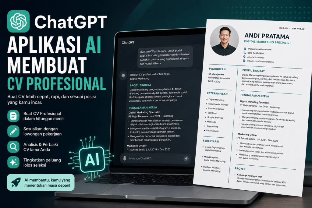 ChatGPT Aplikasi AI Membuat CV Profesional dengan Mudah