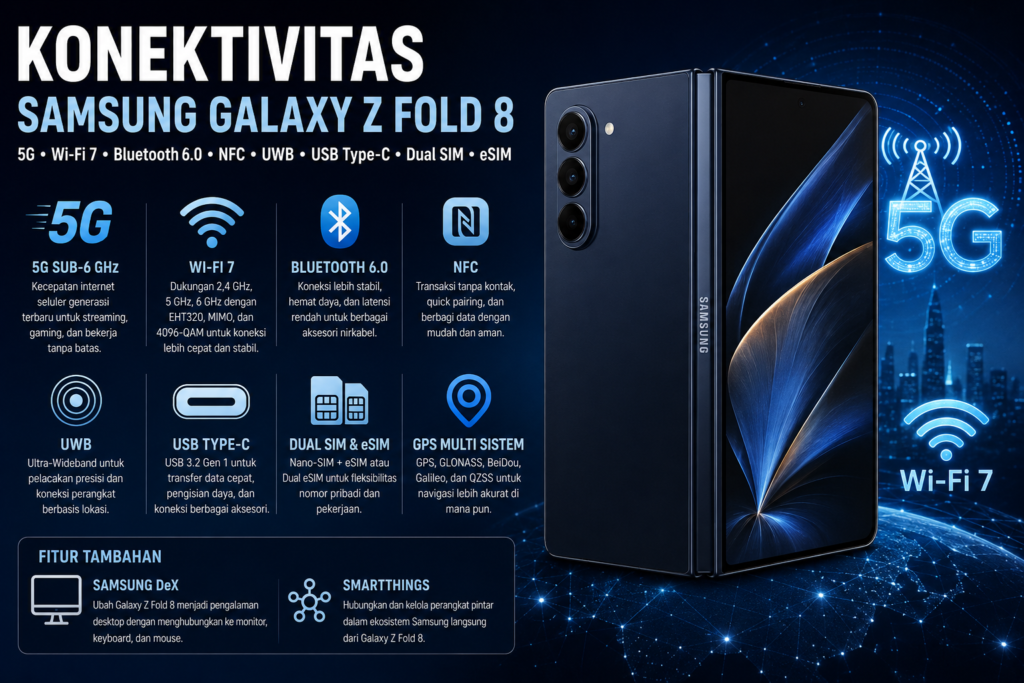 Konektivitas Samsung Galaxy Z Fold 8