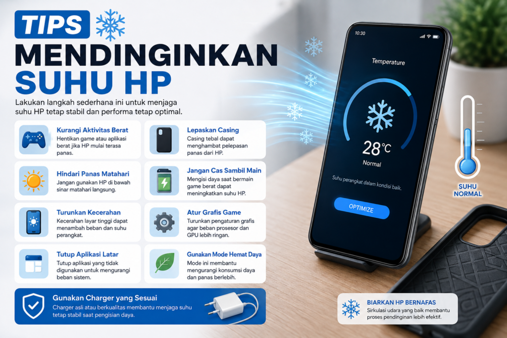 Tips Mendinginkan Suhu HP agar Tetap Stabil Saat Digunakan