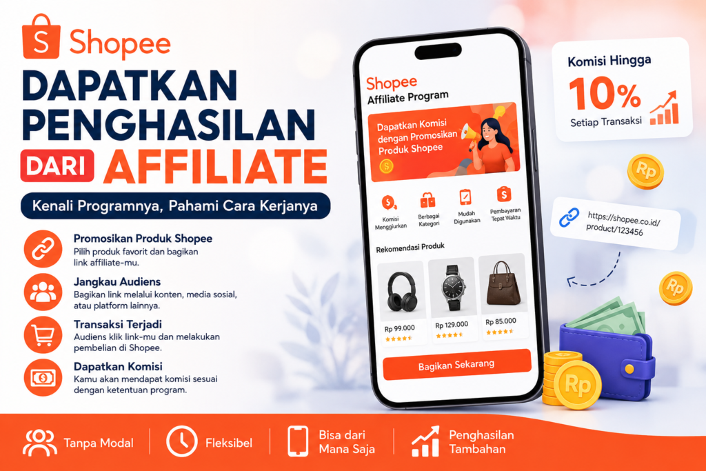 Shopee Dapatkan Penghasilan dari Affiliate