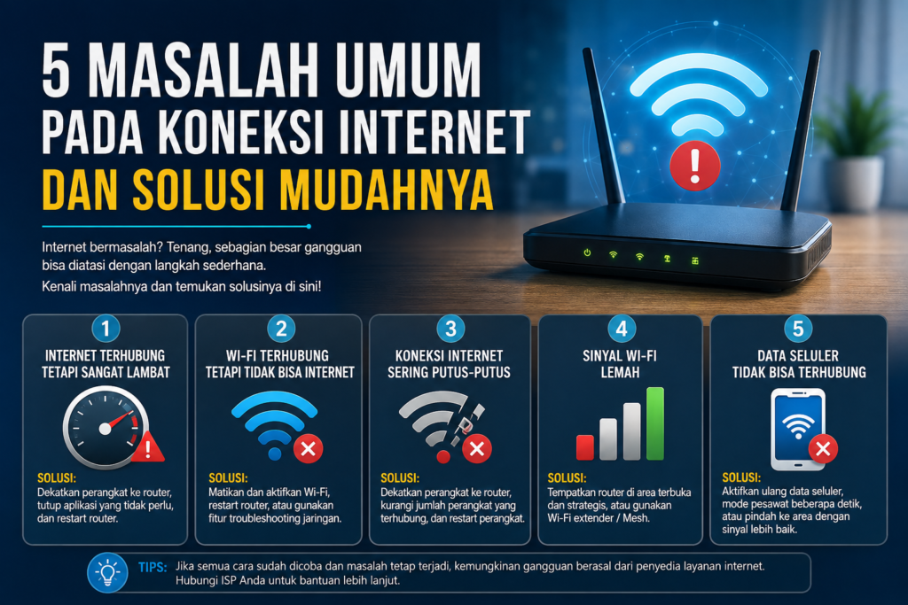 5 Masalah Umum Pada Koneksi Internet dan Solusi Mudahnya