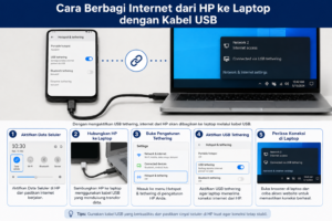 Cara Berbagi Internet dari HP ke Laptop dengan Kabel USB