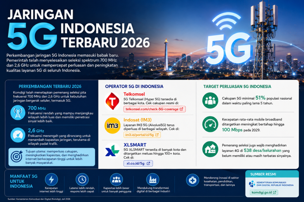Jaringan 5G Indonesia terbaru 2026