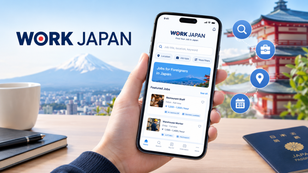 cara menggunakan aplikasi Work Japan
